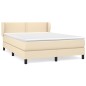 vidaXL Cama box spring con colchón tela color crema 140x190 cm vidaXL Cama box spring con colchón tela color crema 140x190 cm
