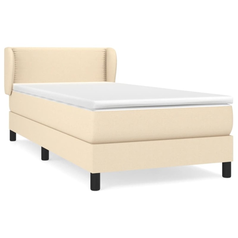 vidaXL Cama box spring con colchón tela color crema 80x200 cm vidaXL Cama box spring con colchón tela color crema 80x200 cm
