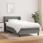 vidaXL Cama box spring con colchón tela gris oscuro 90x200 cm vidaXL Cama box spring con colchón tela gris oscuro 90x200 cm