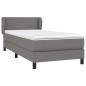 vidaXL Cama box spring con colchón tela gris oscuro 90x200 cm vidaXL Cama box spring con colchón tela gris oscuro 90x200 cm