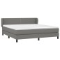 vidaXL Cama box spring con colchón tela gris oscuro 160x200 cm vidaXL Cama box spring con colchón tela gris oscuro 160x200 cm