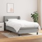 vidaXL Cama box spring con colchón tela gris claro 100x200 cm vidaXL Cama box spring con colchón tela gris claro 100x200 cm