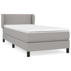 vidaXL Cama box spring con colchón tela gris claro 100x200 cm