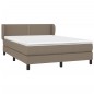 vidaXL Cama box spring con colchón tela gris taupe 140x200 cm vidaXL Cama box spring con colchón tela gris taupe 140x200 cm
