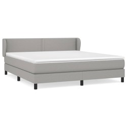 vidaXL Cama box spring con colchón tela gris claro 180x200 cm