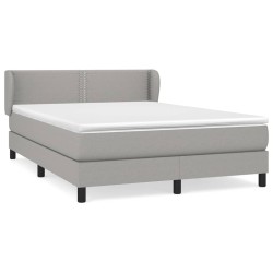 vidaXL Cama box spring con colchón tela gris claro 140x190 cm