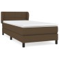 vidaXL Cama box spring con colchón tela marrón oscuro 100x200 cm vidaXL Cama box spring con colchón tela marrón oscuro 100x200 cm