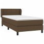vidaXL Cama box spring con colchón tela marrón oscuro 100x200 cm vidaXL Cama box spring con colchón tela marrón oscuro 100x200 cm