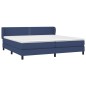 vidaXL Cama box spring con colchón tela azul 200x200 cm