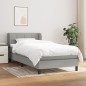vidaXL Cama box spring con colchón tela gris claro 90x200 cm vidaXL Cama box spring con colchón tela gris claro 90x200 cm