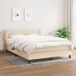 vidaXL Cama box spring con colchón tela color crema 140x200 cm vidaXL Cama box spring con colchón tela color crema 140x200 cm