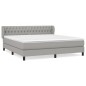 vidaXL Cama box spring con colchón tela gris claro 180x200 cm vidaXL Cama box spring con colchón tela gris claro 180x200 cm