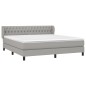vidaXL Cama box spring con colchón tela gris claro 180x200 cm vidaXL Cama box spring con colchón tela gris claro 180x200 cm