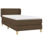 vidaXL Cama box spring con colchón tela marrón oscuro 100x200 cm vidaXL Cama box spring con colchón tela marrón oscuro 100x200 cm