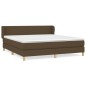 vidaXL Cama box spring con colchón tela marrón oscuro 180x200 cm