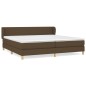 vidaXL Cama box spring con colchón tela marrón oscuro 200x200 cm vidaXL Cama box spring con colchón tela marrón oscuro 200x200 cm