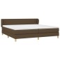 vidaXL Cama box spring con colchón tela marrón oscuro 200x200 cm vidaXL Cama box spring con colchón tela marrón oscuro 200x200 cm