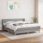 vidaXL Cama box spring con colchón tela gris claro 160x200 cm vidaXL Cama box spring con colchón tela gris claro 160x200 cm
