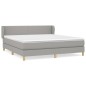 vidaXL Cama box spring con colchón tela gris claro 160x200 cm vidaXL Cama box spring con colchón tela gris claro 160x200 cm