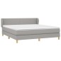 vidaXL Cama box spring con colchón tela gris claro 160x200 cm vidaXL Cama box spring con colchón tela gris claro 160x200 cm