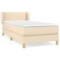 vidaXL Cama box spring con colchón tela color crema 90x200 cm vidaXL Cama box spring con colchón tela color crema 90x200 cm