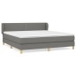 vidaXL Cama box spring con colchón tela gris oscuro 180x200 cm vidaXL Cama box spring con colchón tela gris oscuro 180x200 cm