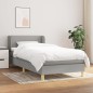 vidaXL Cama box spring con colchón tela gris claro 90x200 cm vidaXL Cama box spring con colchón tela gris claro 90x200 cm