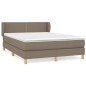 vidaXL Cama box spring con colchón tela gris taupe 140x190 cm vidaXL Cama box spring con colchón tela gris taupe 140x190 cm