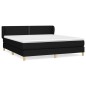 vidaXL Cama box spring con colchón tela negro 160x200 cm vidaXL Cama box spring con colchón tela negro 160x200 cm