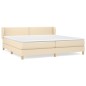 vidaXL Cama box spring con colchón tela color crema 200x200 cm vidaXL Cama box spring con colchón tela color crema 200x200 cm