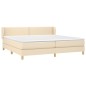 vidaXL Cama box spring con colchón tela color crema 200x200 cm vidaXL Cama box spring con colchón tela color crema 200x200 cm