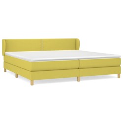 vidaXL Cama box spring con colchón tela verde 200x200 cm