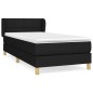 vidaXL Cama box spring con colchón tela negro 90x200 cm