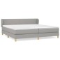 vidaXL Cama box spring con colchón tela gris claro 200x200 cm vidaXL Cama box spring con colchón tela gris claro 200x200 cm