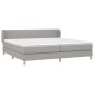 vidaXL Cama box spring con colchón tela gris claro 200x200 cm vidaXL Cama box spring con colchón tela gris claro 200x200 cm