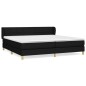 vidaXL Cama box spring con colchón tela negro 200x200 cm vidaXL Cama box spring con colchón tela negro 200x200 cm