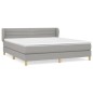 vidaXL Cama box spring con colchón tela gris claro 180x200 cm vidaXL Cama box spring con colchón tela gris claro 180x200 cm