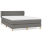 vidaXL Cama box spring con colchón tela gris oscuro 140x200 cm vidaXL Cama box spring con colchón tela gris oscuro 140x200 cm