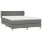 vidaXL Cama box spring con colchón tela gris oscuro 140x200 cm vidaXL Cama box spring con colchón tela gris oscuro 140x200 cm
