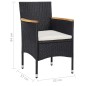 vidaXL Juego de comedor de jardín de 5 piezas negro vidaXL Juego de comedor de jardín de 5 piezas negro