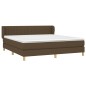 vidaXL Cama box spring con colchón tela marrón oscuro 160x200 cm vidaXL Cama box spring con colchón tela marrón oscuro 160x200 cm