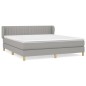 vidaXL Cama box spring con colchón tela gris claro 180x200 cm