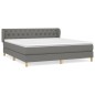 vidaXL Cama box spring con colchón tela gris oscuro 160x200 cm vidaXL Cama box spring con colchón tela gris oscuro 160x200 cm