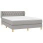 vidaXL Cama box spring con colchón tela gris claro 140x190 cm vidaXL Cama box spring con colchón tela gris claro 140x190 cm