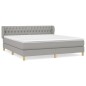 vidaXL Cama box spring con colchón tela gris claro 180x200 cm vidaXL Cama box spring con colchón tela gris claro 180x200 cm