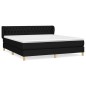 vidaXL Cama box spring con colchón tela negro 180x200 cm vidaXL Cama box spring con colchón tela negro 180x200 cm