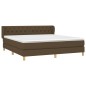 vidaXL Cama box spring con colchón tela marrón oscuro 160x200 cm vidaXL Cama box spring con colchón tela marrón oscuro 160x200 cm