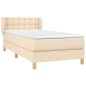 vidaXL Cama box spring con colchón tela color crema 80x200 cm vidaXL Cama box spring con colchón tela color crema 80x200 cm