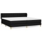 vidaXL Cama box spring con colchón tela negro 200x200 cm vidaXL Cama box spring con colchón tela negro 200x200 cm