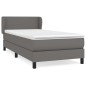 vidaXL Cama box spring con colchón cuero sintético gris 100x200 cm vidaXL Cama box spring con colchón cuero sintético gris 100x200 cm